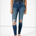 American Eagle Outfitters Jeans | American Eagle The Dream Jean Hi Rise Jegging Skinny Jeans Starry Bright Blue 00 | Color: Blue | Size: 00