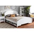 Baxton Studio Elise Classic & Traditional Transitional White Finished Wood Queen Size Storage Platform Bed - Wholesale Interiors MG0038-White-Queen