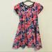 Disney Dresses | Disney D-Signed Floral Dress Girls 6 Ribbed Flare | Color: Black/Pink | Size: 6g