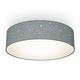 B.K.Licht Ceiling Light, Grey Fabric lampshade with Star Pattern Effect, 2 E27 sockets for Bulbs max.40W, Round Ceiling lamp for Living and Dining Room, Children's Room, Bulbs not Included, Ø14.9in