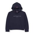 Tommy Hilfiger Girls Essential Hooded Sweatshirt Sweater, Twilight Navy, 8