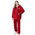 Ladies Soft & Cosy Fleece Pyjamas, Flannel Sherpa Plush Pyjamas Set Loungewear Leisure Wear Sleepwear for Women Comfy Snuggle Warm Soft Winter Pjs Sets Pullover Hoodie Sweatshirt Nightwear Homecoat