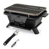 Costway Heavy Duty Cast Iron Tabletop BBQ Grill Stove for Camping Picnic