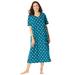 Plus Size Women's Long Print Sleepshirt by Dreams & Co. in Deep Teal Hearts (Size 5X/6X) Nightgown