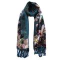 Westlook's Women's Premium silk and Cachmere Scarf Large Hand Painted Silk and Cashmere Scarf Fashion Accessory 72" x 26" (GREEN)