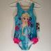 Disney Swim | Disney Frozen Ruffle Hip Bathing Suit Onepiece | Color: Blue/Pink | Size: 2tg