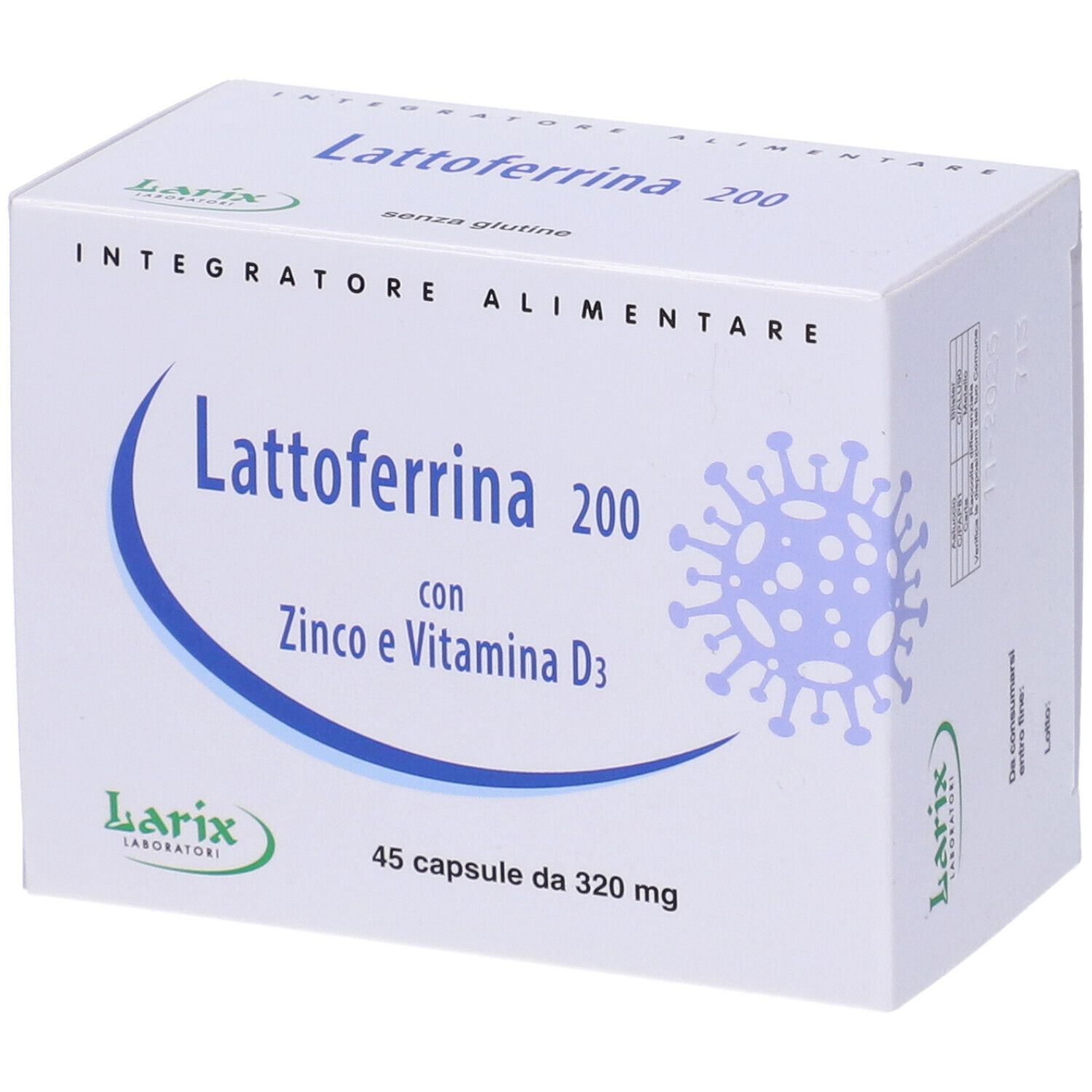 Larix Lattoferrina 200 con Zinco e Vitamina D3 14,4 g Capsule