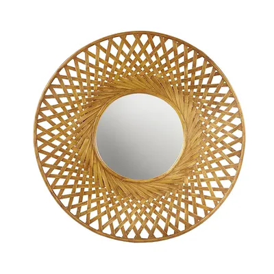 Fiore Metal Sunburst Mirror, Madison Park Fiore Sunburst Mirror Small Gold