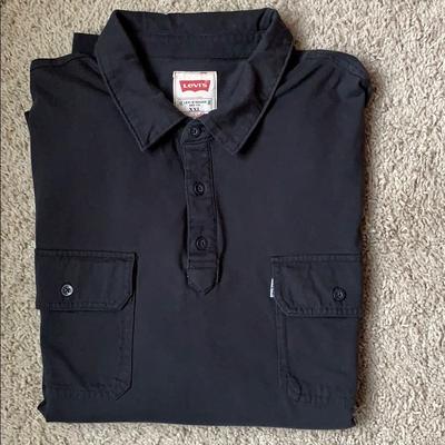 Levi's Shirts | Levi’s Egyptian Cotton Pullover Long Sleeve Polo | Color: Black | Size: Xxl