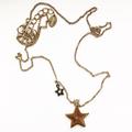 Zara Jewelry | Long Gold & Gunmetal Star Charm Necklace | Color: Gold/Gray | Size: Os