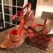 American Eagle Outfitters Shoes | American Eagle Wedge Shoes | Color: Orange/Pink | Size: 8