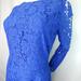 J. Crew Dresses | J. Crew Floral Lace Long Sleeve Fit & Flare Dress | Color: Blue | Size: 8