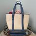 Coach Bags | Coach Blue Leather And Natural Woven Straw Bag | Color: Blue/Cream | Size: Os