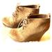 Jessica Simpson Shoes | Jessica Simpson Suede Wedges Camel Booties | Color: Brown/Tan | Size: 9