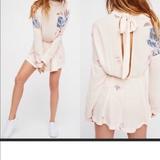 Free People Dresses | Free People Gemma Ivory Floral Tunic Mini Dress | Color: Cream/White | Size: S