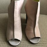 Coach Shoes | Coach Saratoga Nubuck Booties Peep Toe Shoes. | Color: Cream | Size: 8.5