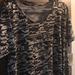 Lularoe Tops | Bnwt Lularoe Perfect T Size Medium Floral Stripes | Color: Black/Gray | Size: M