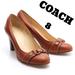Coach Shoes | Coach Vivanna Dark Tan Pumps Shoes, 3" Heel, Sz 8b | Color: Tan | Size: 8