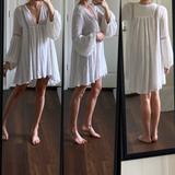 Free People Dresses | Free People White Ivory Crochet Swing Dress Top | Color: Cream/White | Size: M