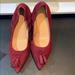 J. Crew Shoes | Nib J.Crew Suede Tassel Stretch Flats | Color: Red | Size: 6