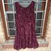 Free People Dresses | Free People Burgundy Flocked Velvet Mini Size 8 | Color: Purple/Red | Size: 8