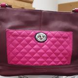 Coach Bags | Coach Burgundy Park Quilted Color Carrie Tote | Color: Blue/Purple | Size: Os