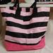 Victoria's Secret Bags | Like New Victoria Secret Cotton Canvas Bag | Color: Black/Pink | Size: Os