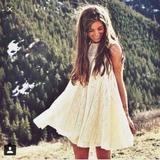 Free People Dresses | Free People Lace Tu Es La Mini Dress | Color: Cream/White | Size: Xs