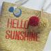 Disney Accessories | Disney Straw Beach Tote Bag Hello Sunshine! | Color: Cream/Red | Size: Osbb