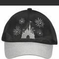 Disney Accessories | Disney World Sequin And Glitter Castle Satin Hat | Color: Black/Gray | Size: Os