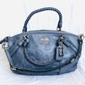 Coach Bags | Coach Sophia Madison Embossed Leather Bag/Satchel | Color: Blue/Gray | Size: Os