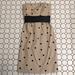 J. Crew Dresses | Jcrew Strapless Khaki & Black Polka Dot Dress 4 | Color: Black/Cream | Size: 4