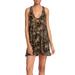 Free People Dresses | Free People Ellie Velvet Burnout Mini Dress L | Color: Black/Tan | Size: L