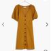 Madewell Dresses | Madewell Texture & Thread Puff-Sleeve Dress | Color: Gold | Size: M