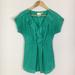 Anthropologie Tops | Anthro Vanessa Virginia Teal Green Silk Blouse | Color: Green | Size: 0