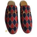 Gucci Shoes | Gucci Men's Loafers Mini Gg Rhombus Chain Royal Shoes Sz 6 Multicolor Dm21 | Color: Blue/Red | Size: 6