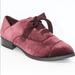 Nine West Shoes | New$129 Nine West Burgundy Velvet Oxford Loafer 7 | Color: Purple/Red | Size: 7