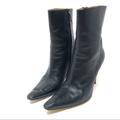 Gucci Shoes | Gucci Black Leather Booties, Made Italy, Size 9 | Color: Black | Size: 9