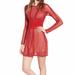Free People Dresses | Free People Red Mixed Mesh Lace Bodycon Dress New | Color: Red | Size: S