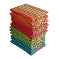 DG Collections Kitchen Dish Towels, 100% Natural Cottton Kitchen Towels with Waffle Design (Size 16x28 Inches) for Kitchen Décor, Super Absorbent, Multi Color, 12-Pack