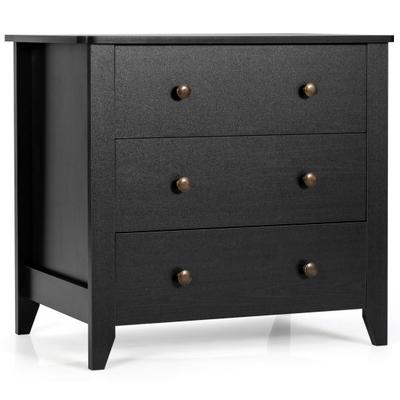 Costway 3 Drawer Dresser Chest of Drawers Bedside ...