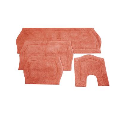 Waterford 4-Pc. Bath Rug Set Blue by Home Weavers Inc in Coral (Size 4 RUG SET)