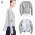 J. Crew Tops | J. Crew Striped Tie Back Gray Sweatshirt Size Xl | Color: Blue/Gray | Size: Xl