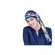 Cancer Headwear for Women with Chemo Hairloss Alopecia Bamboo Head Turban Chemotherapy Hat for Teenage Girls Head Cover Ladies Headgear Yanna (Navy Velvet Fiori Rossi)