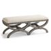 Theo Bench - Performance Linen Beige in Stone Gray - Frontgate