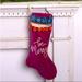 Anthropologie Holiday | Boho Holiday Velvet Pom Pom Christmas Stocking | Color: Pink/Red | Size: Os