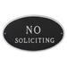 Red Barrel Studio® Large Oval No Soliciting Statement Plaque Sign Metal | 10 H x 18 W x 0.25 D in | Wayfair E82991419D3F4863A26F3D2904E5ADA1