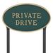 Red Barrel Studio® Large Oval Private Drive Statement Plaque Sign w/ Lawn Stakes Metal in Yellow | 10 H x 18 W x 0.25 D in | Wayfair