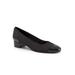 Wide Width Women's Daisy Block Heel by Trotters in Black Vegan (Size 9 W)