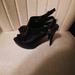 Nine West Shoes | Black Open Toe Platform Heels | Color: Black | Size: 8.5